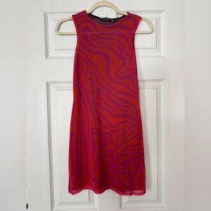 Nasty Gal Vibrant Pink and Orange Dress